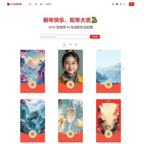 AI一键生成微信红包封面系统源码